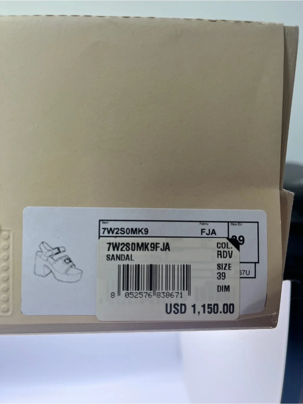 Valentino Brown & Ivory Cork Platform Slingbacks with Gold Logo